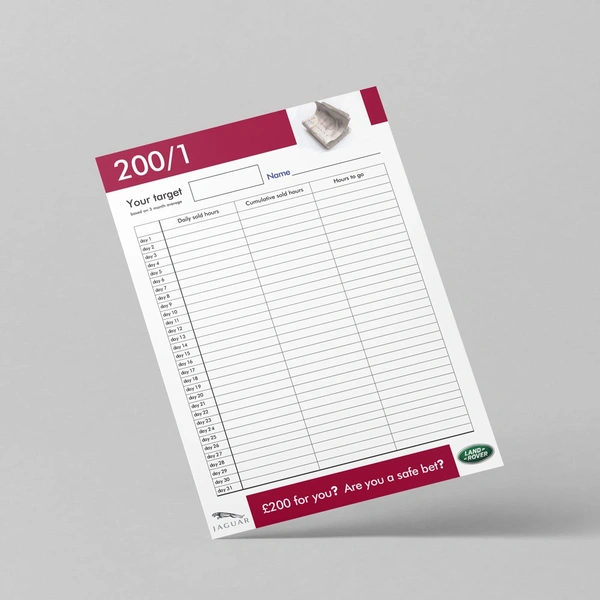 200/1 Target Sheet - Jaguar Land Rover